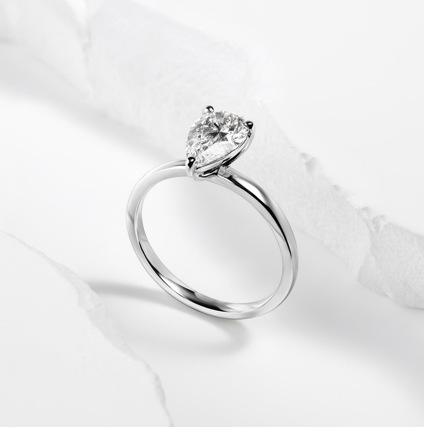 Timeless Pear Solitaire Ring