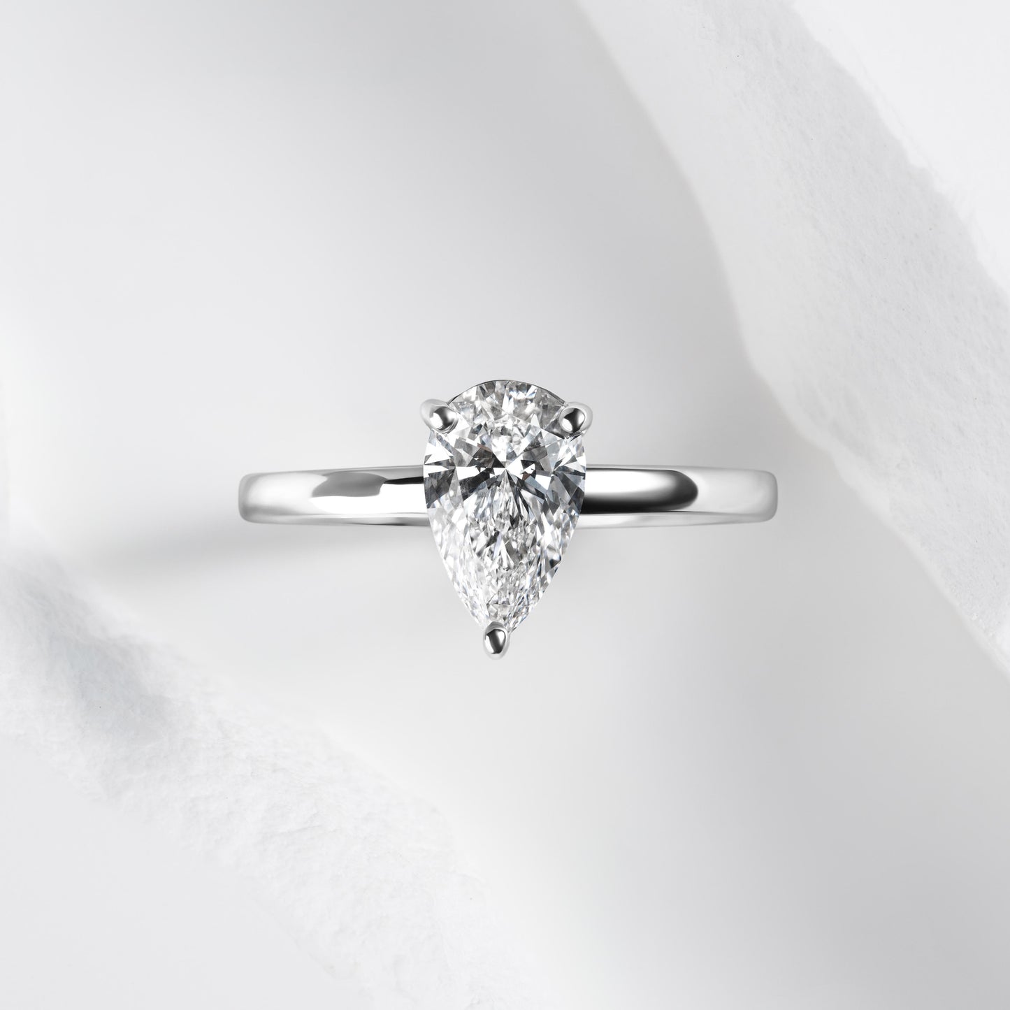 Timeless Pear Solitaire Ring