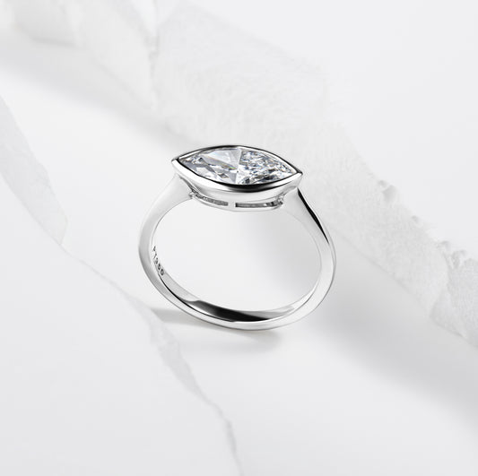 Timeless Marquise Solitaire Ring Bezel Set