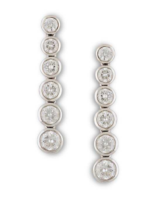 Timeless Bezel Set Drop Earrings