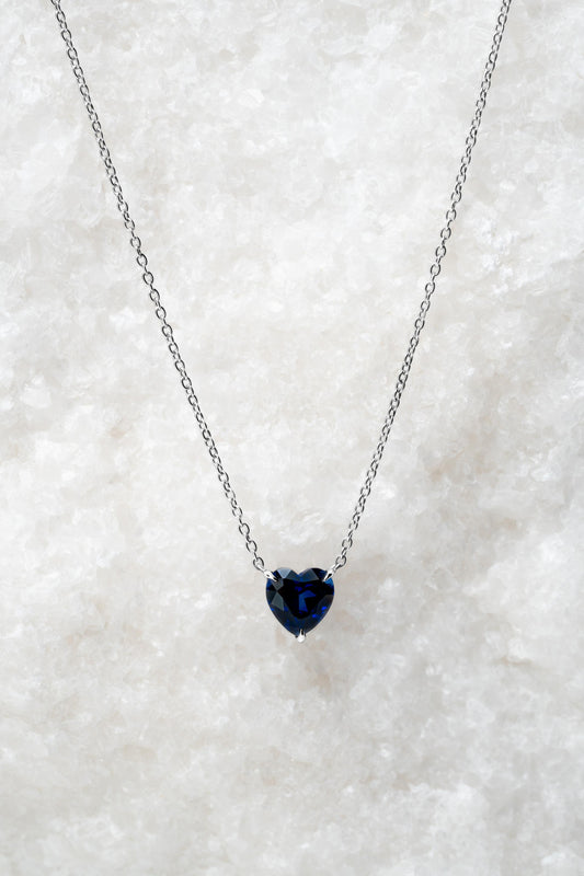 Sapphire Heart Pendant