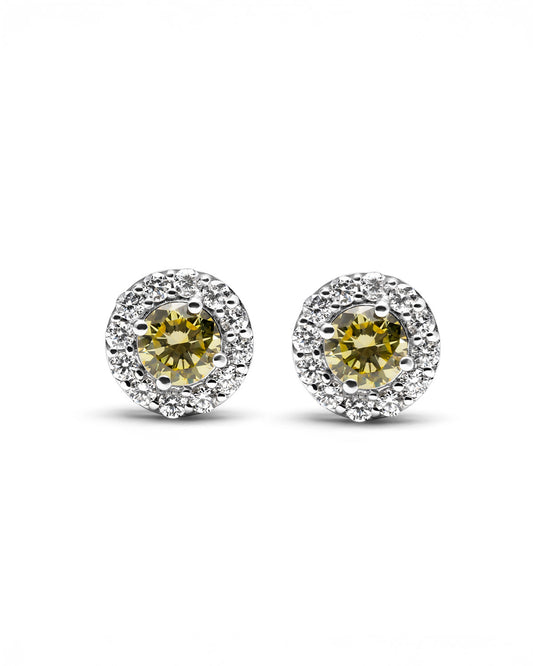 Yellow Diamond Stud Earrings