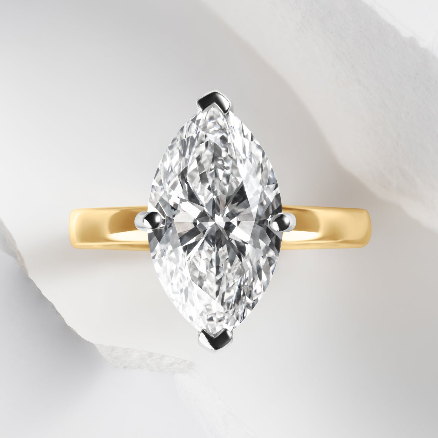 marquise diamond solitaire ring front  